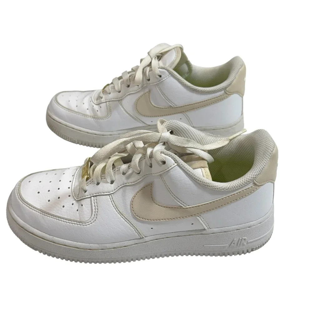 Nike Air Force‎ 1 Low Women Size 8 White Beige AF1 Sneakers